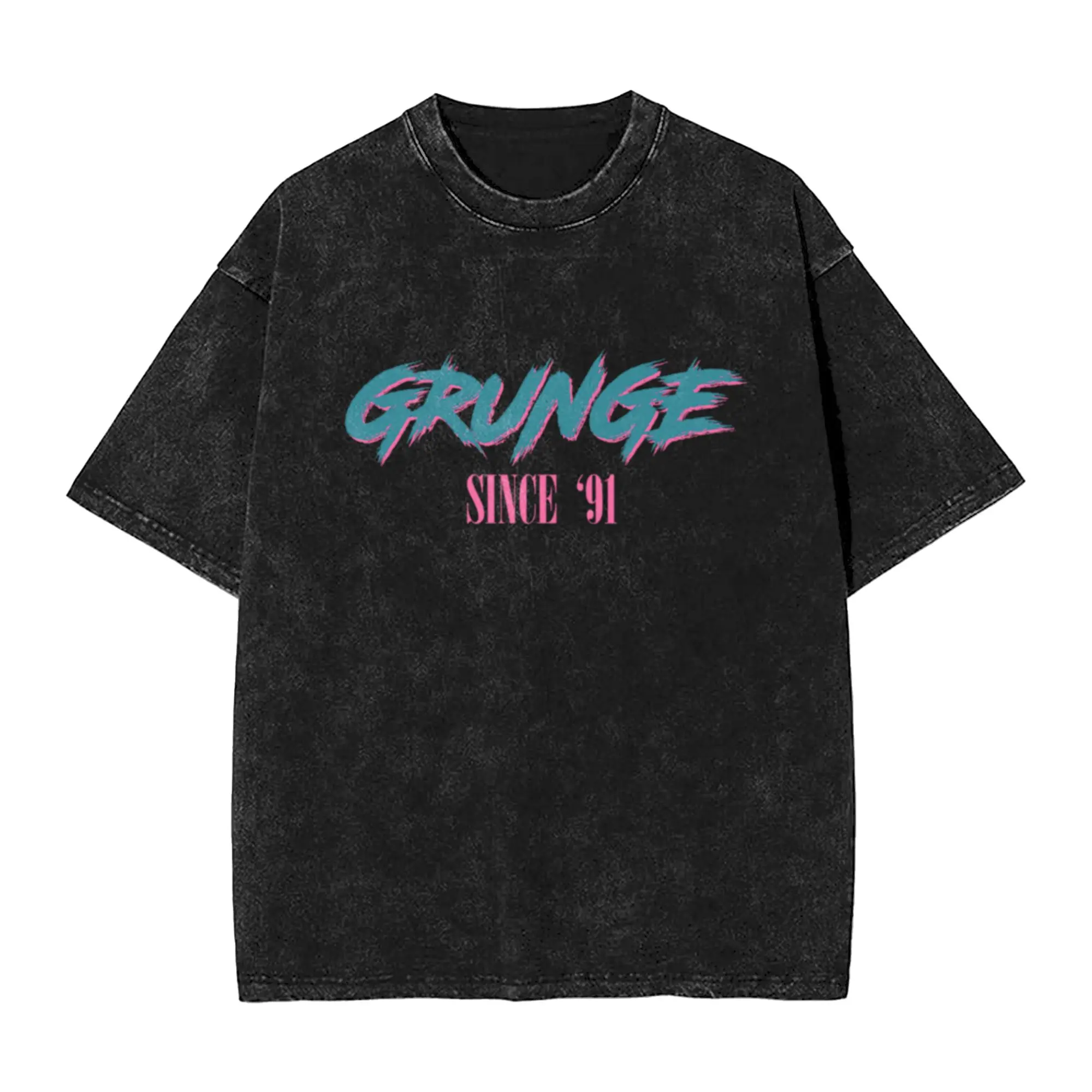Grunge Since  91 Classic Cool A Washed T Shirt Men's Women's Oversized Cotton Tees Tops