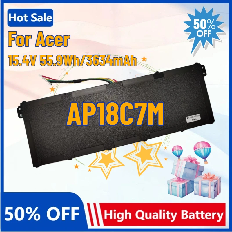 

Laptop Battery AP18C7M for Acer Spin 5 SP513-54N Swift 3 SF313-52G SF514-55GT 54G Aspire 3 A317-51G N19H3 4ICP5/57/79 AP18C7K