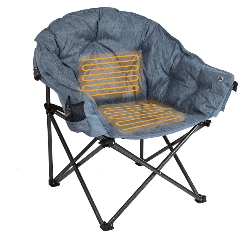 

MacSports Heated Cushion Folding Lounge Patio Club Camping, Picnic, Outdoor Activities | Battery NOT Included Chair, Teal