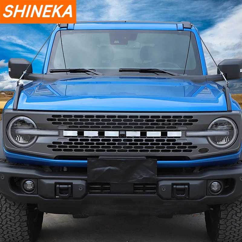 SHINEKA Hood Protector Obstacle Eliminate Rope Limb Risers Kit for Ford Bronco 2021 2022 2023 Up Car Exterior Accessories Metal