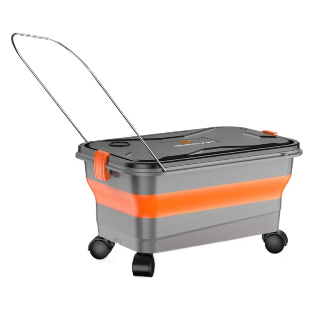 

Складной дизайн, резервуар для воды для мойки автомобиля, мобильный съемный контейнер для воды для кемпинга, вращающиеся ролики, емкость 22 л, ведро для мойки автомобиля