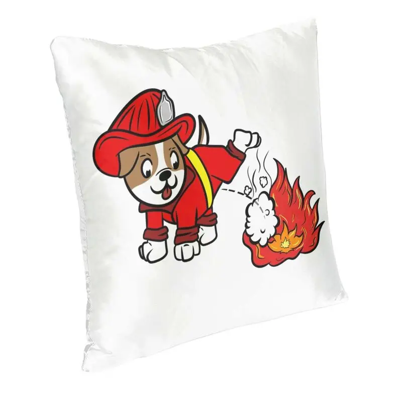 Jack Russell Terrier Firefighter Pillow Decoration Modern Dog Chair Cushion Square Pillowcase