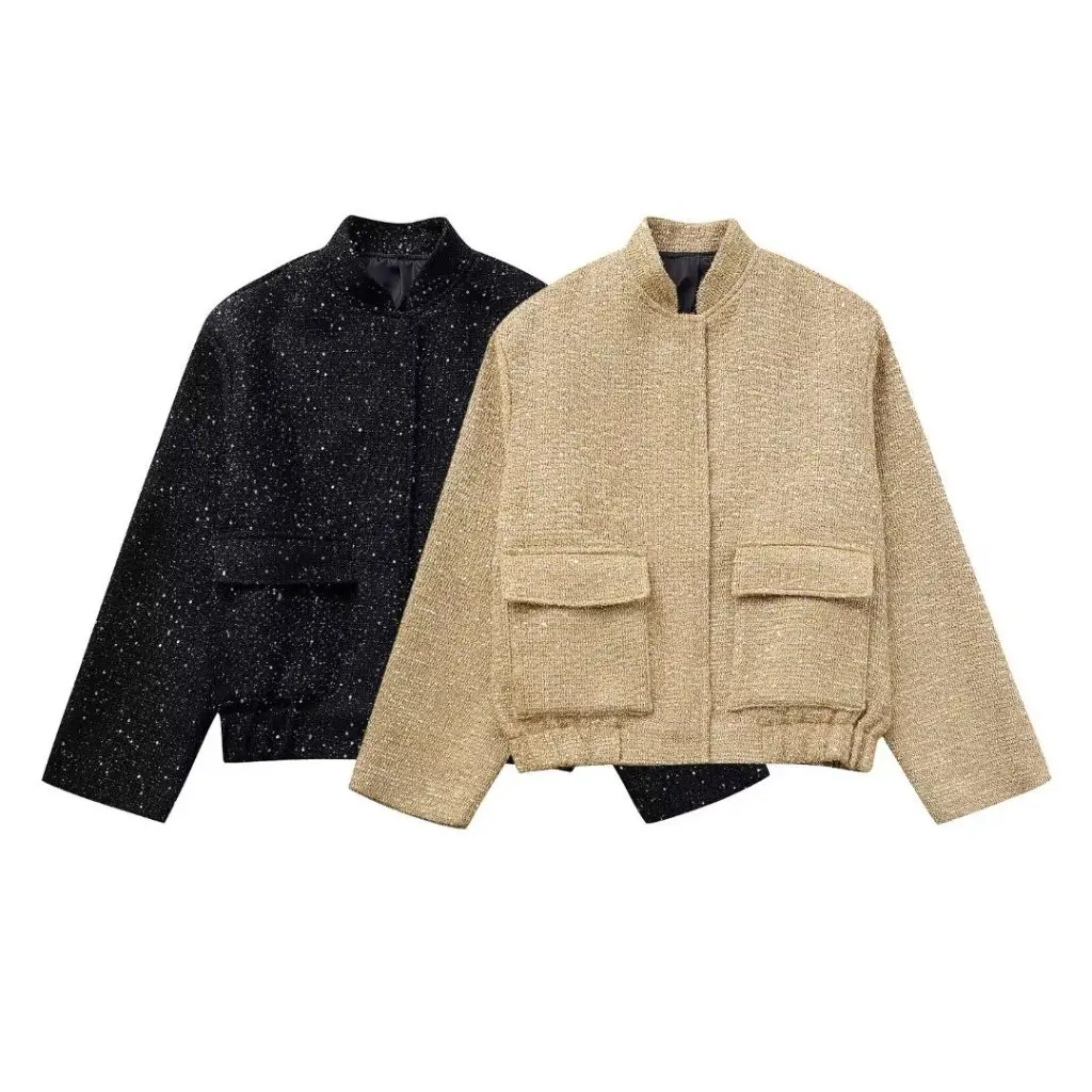 

Zatrax2024 женская модная свободная куртка с бисером, серия в европейском и американском стиле, универсальная осенняя новая одежда