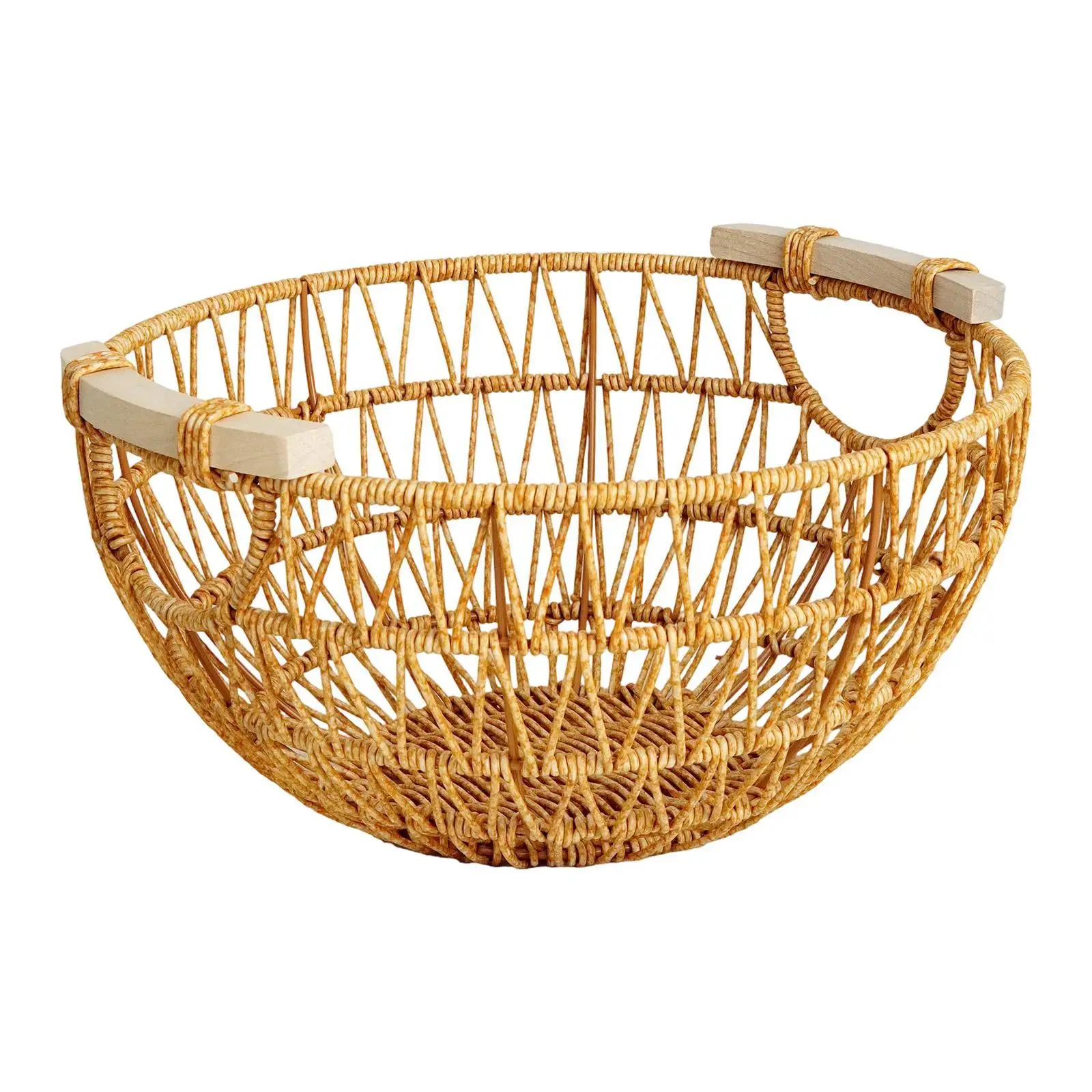 

Woven Round Fruit Basket, Vegetable Bowl, Fruit Bowl, Rattan-effect Serving Tray for Sweets, Dining Table