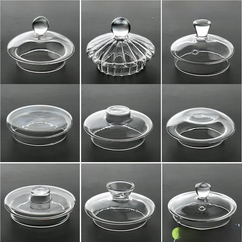 Hitzebeständiger Glasbecherdeckel, runder Teekannendeckel, Teesieb-Zubehör für Glas-Teetassen und -kannen, hochtemperaturbeständig.