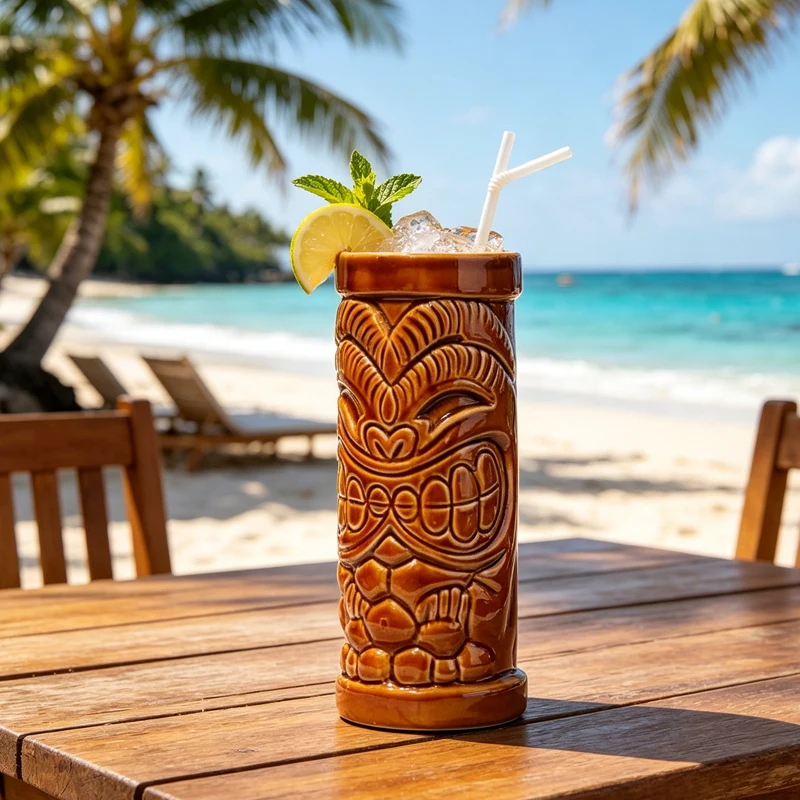 

Забавная керамическая кружка для коктейлей в стиле Тики, милые гавайские бокалы для вина, кружка для напитков в стиле Тики для вечеринок, ретро-декоративная кружка, забавные подарки для друзей