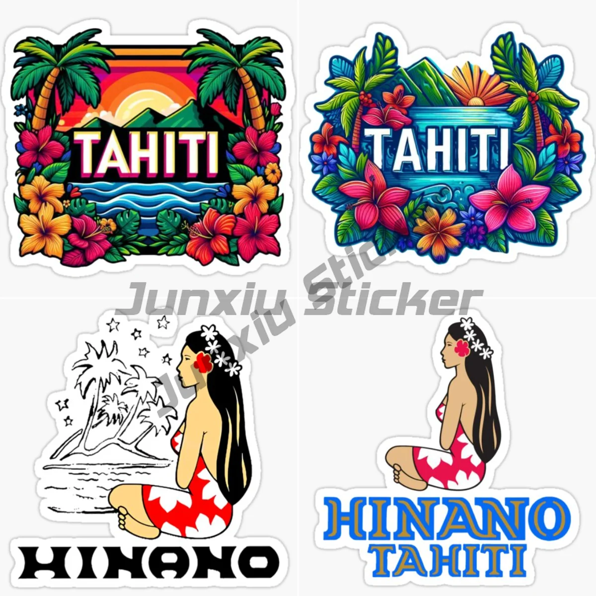 

TAHITI Self-adhesive Landscape Car Sticker Vinyl Sticker Car Truck Vehicle Bumper Decal Waterproof Decorative Decal