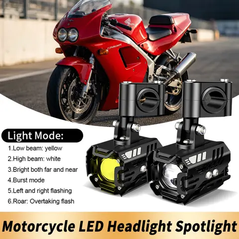 1Set 80W Motorcycle Additional LED Headlights Assembliy For Honda CBR600F CBR125R CBR900RR CBR929RR PCX125 PCX150 ADV150 CB650