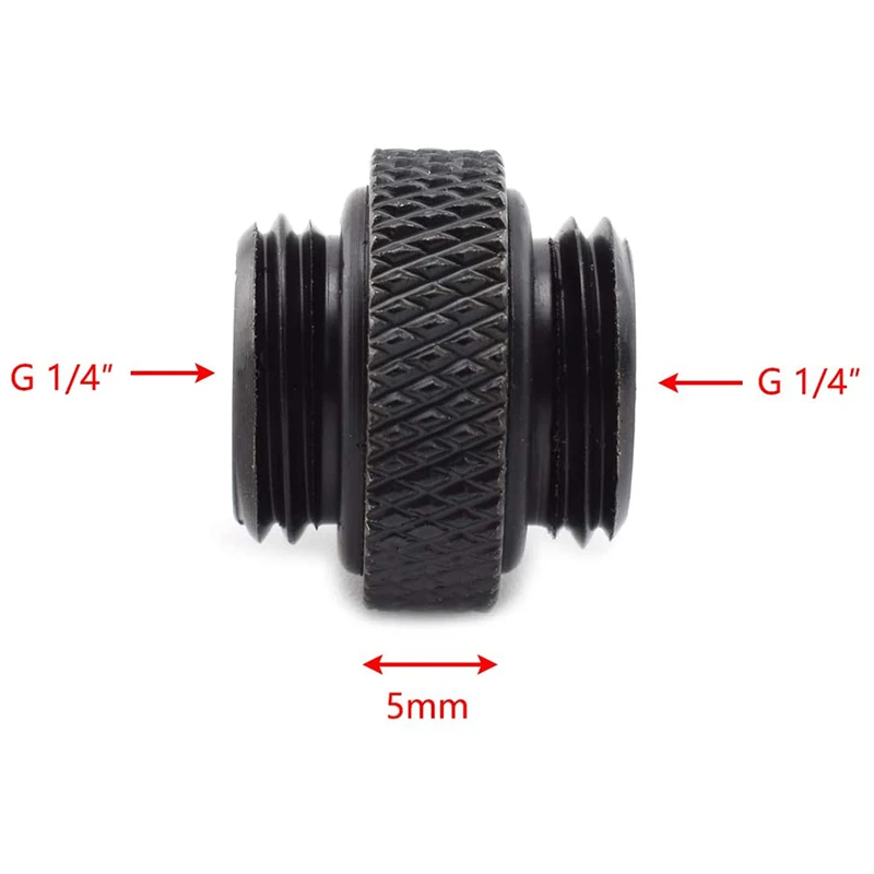 Replacement 4-Pack G1/4 inch 5mm Male to Male Connector with Sealed O-Ring for PC Water Cooling Systems Extender Fitting