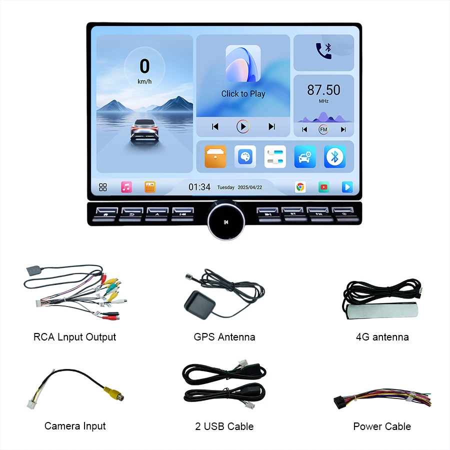 13 Inch 2K Qualcomm Octa Core Carplay GPS Automotive Stereo Head Unit With 4G Slot 360 Camera Car Accessories Universal Model