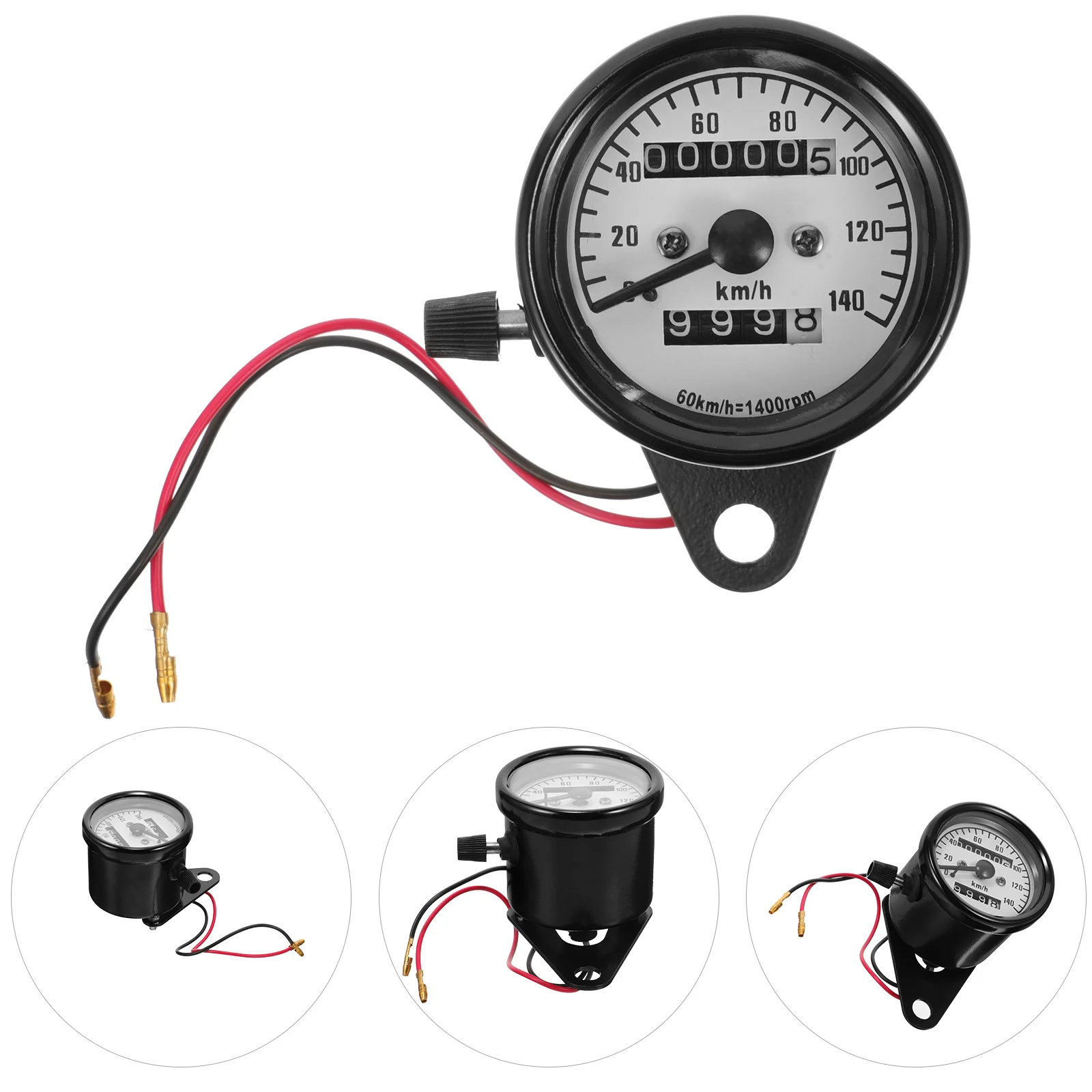 

Dual Odometer Motorcycle Speedometer Retro Modified Gauge Electroplated Shell Durable Mileage Tracker Motorbike Instrument
