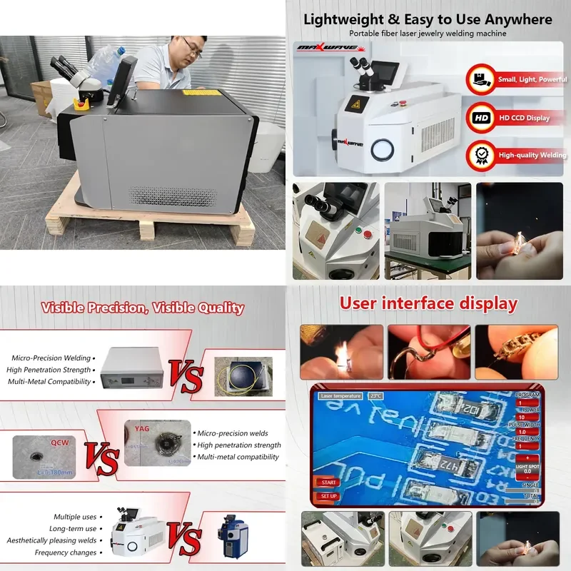 for MAXWAVE 200W YAG Laser Welding Machine Water Cooled with CCD for Gold Silver Platinum Jewelry Restoration High Safety