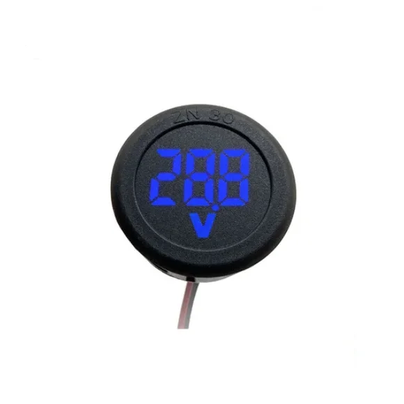LED digital display circular two-wire voltmeter DC 4V-100V for DC digital voltmeter head display reverse connection protection