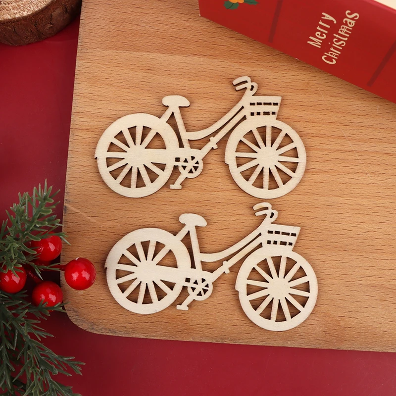 5Pcs Dollhouse Miniature Wooden Christmas Bike Model Home Decor Bicycle Ornament Toy Doll House Accessories-Toy