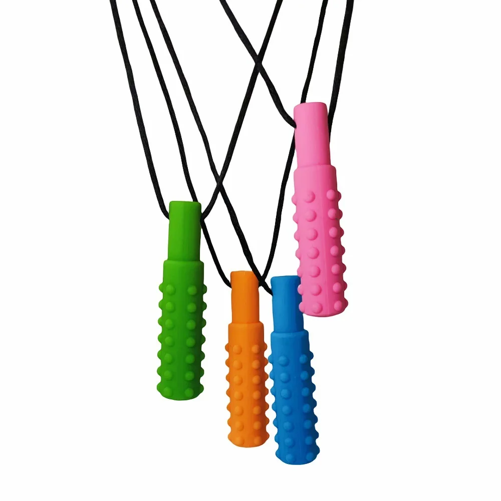Durable Silicone Kids Teether Necklace Pacifier Pendant Baby Care Teething Sensory Chew for Autism ADHD Biting