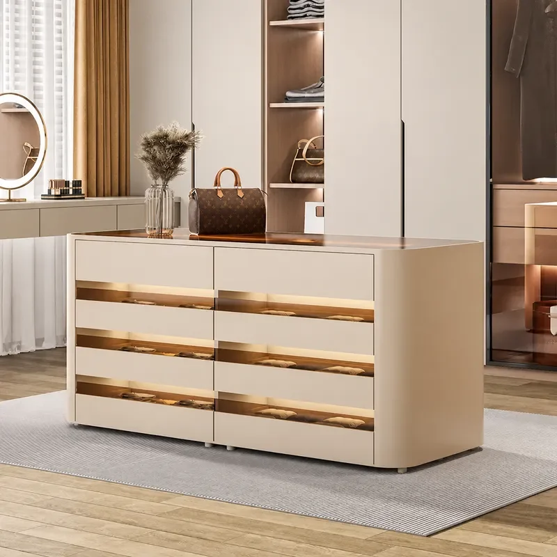 Luxury Jewelry Display Cabinet Bedroom Storage Chest Cloakroom Organizer Mid Island Table High End Household Locker Furniture
