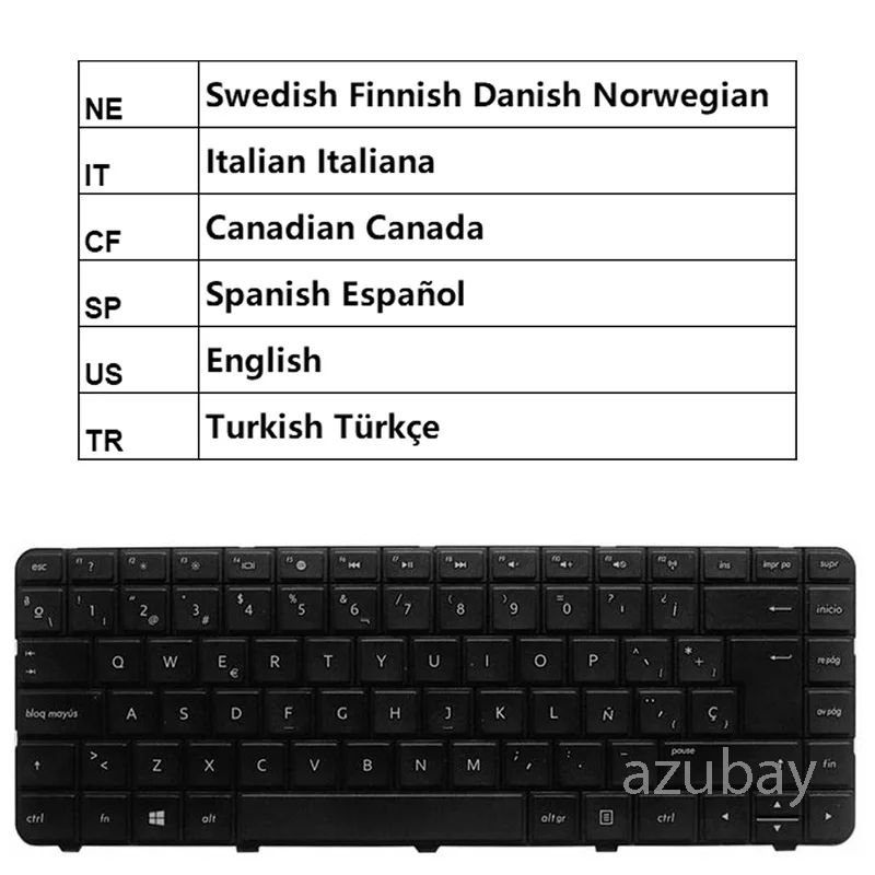 LA SP TR IT BE NE Keyboard For HP AER15400310 R15 V121026AK2 V121046AK1, 697530- 698694- 161 061 071 121 211 DH1 161 141