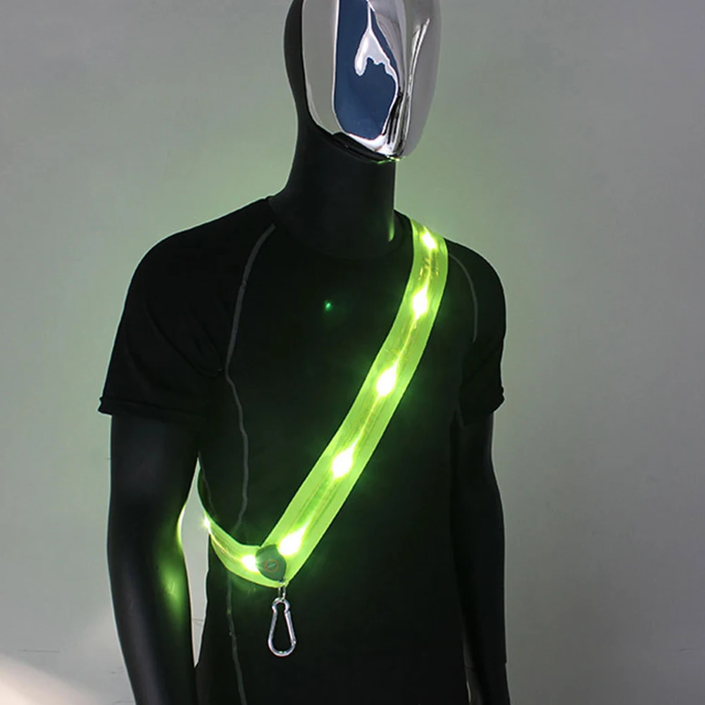 Spallacci illuminati per uomo donna Cintura da corsa riflettente a LED Sicurezza notturna Escursionismo all'aperto Jogging Walking Light Gear