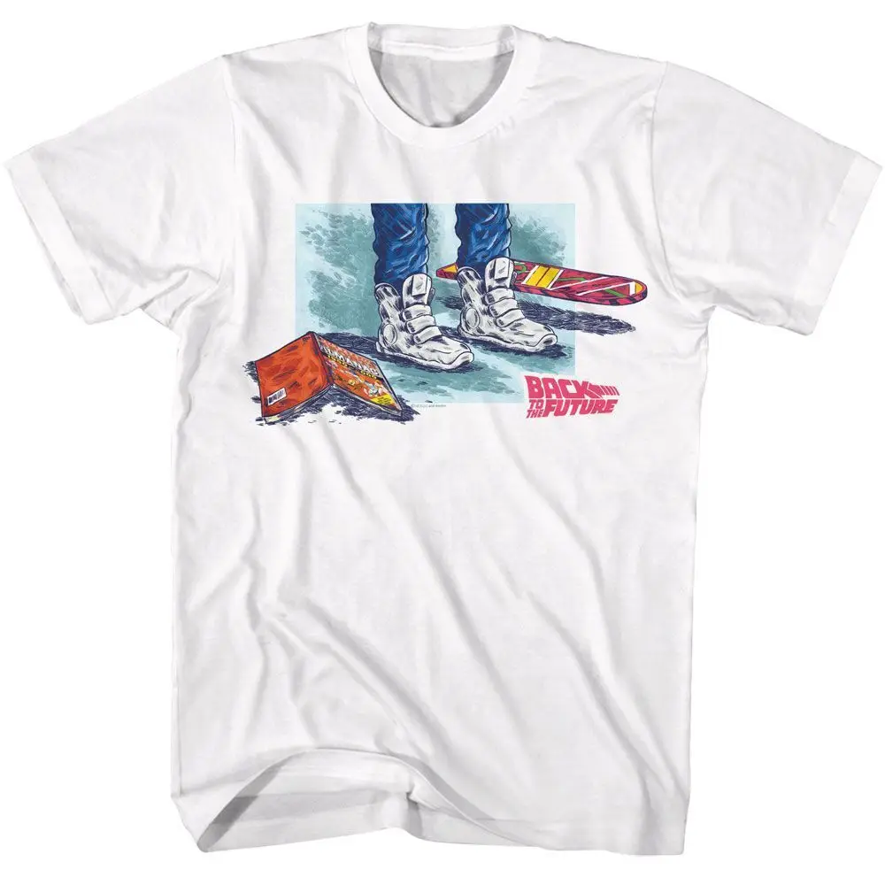 Back To The Future Shoes Comic Hoverboard White Movie T Shirt