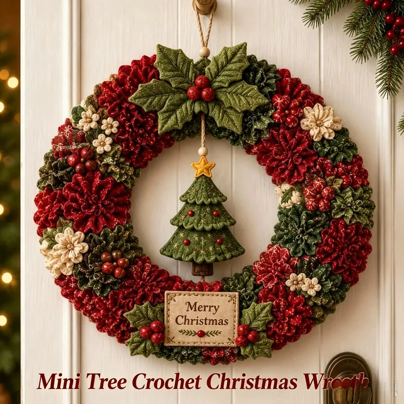 3DFabric Embroidery Christmas Cloth Appliqué WreathDIYAdult Craft Kit