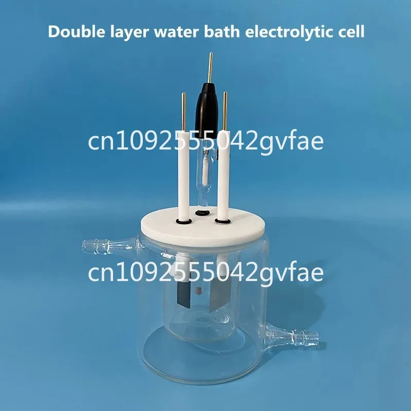 open water bath temperature control electrolytic cell, electrochemical cell.Double layer water bath electrolytic cell,