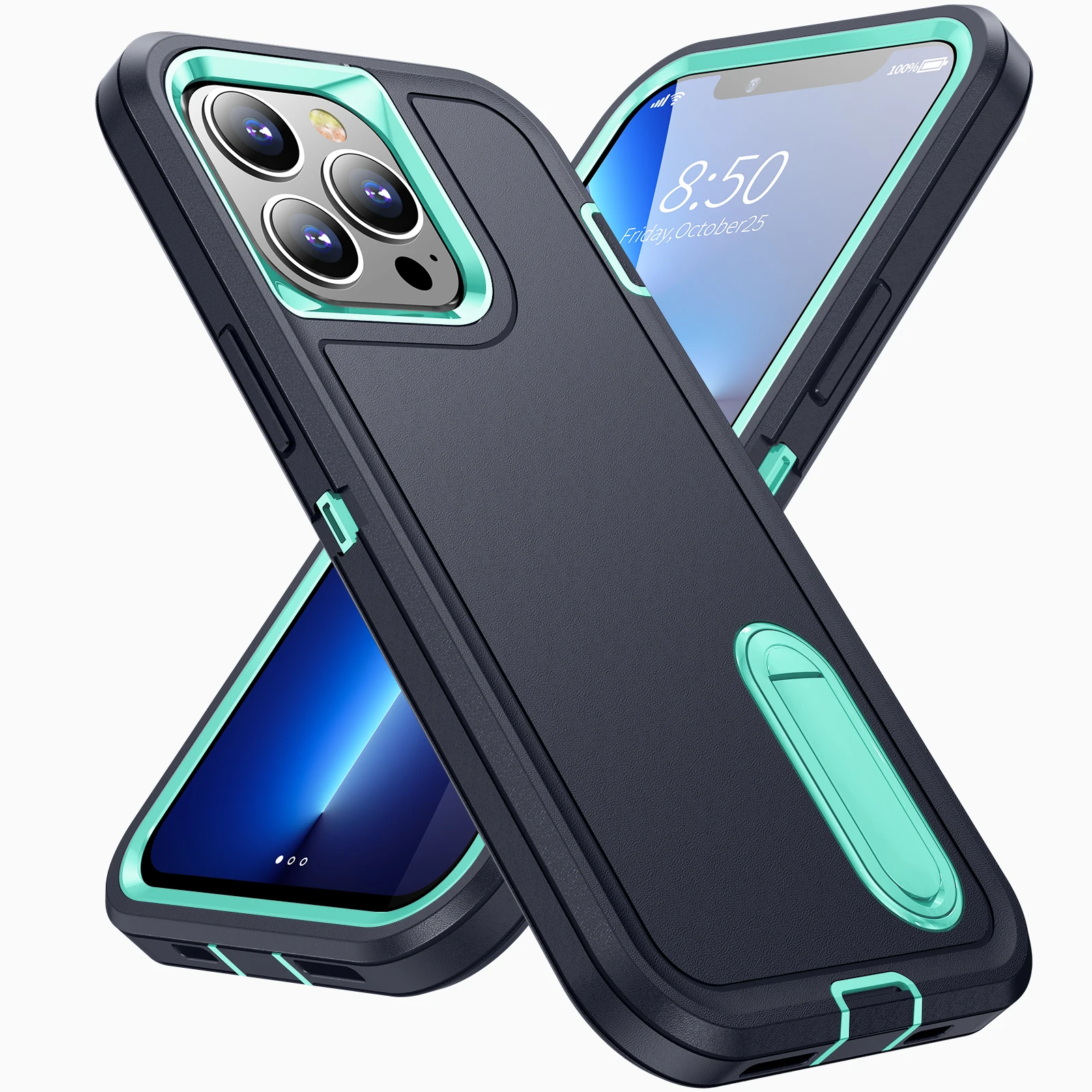 Heavy Armor Shockproof Defend Phone Case For iPhone 11 12 13 14 15 16 17 Pro Max 7 8 Plus SE 2022 Xs XR Plastic TPU Back Cover