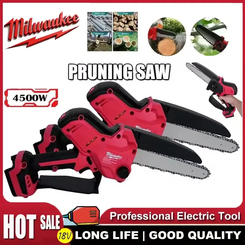 

Milwaukee 8-Inch High-Power Brushless Electric Chainsaw with Auto Oiler Wood Pruning And Cutting Power Tool for 18V Battery