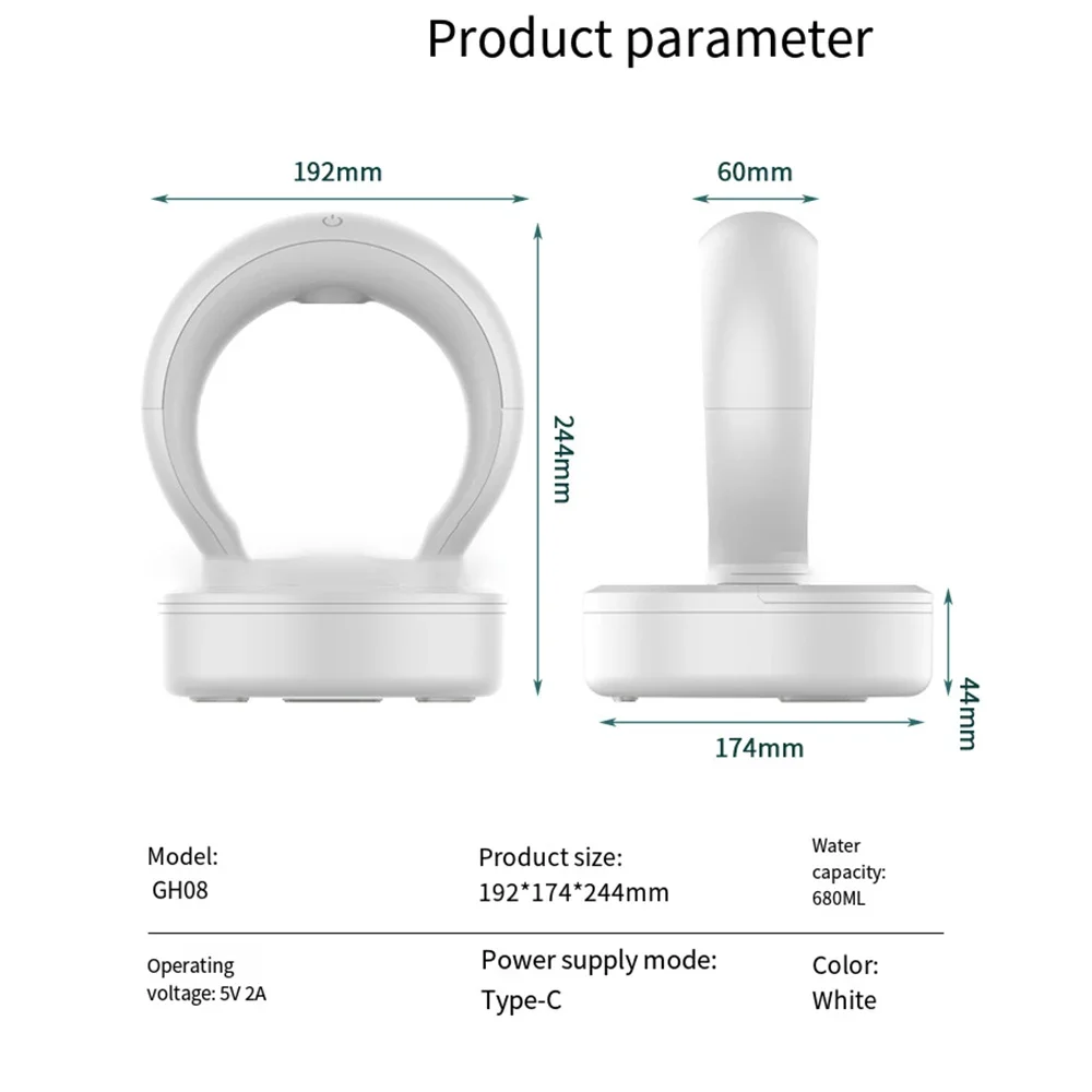 680ML Perfume Anti Gravity Humidifiers Water Drop Mini Air Purifier Essential Oils USB Ultrasonic  Diffuser  Office