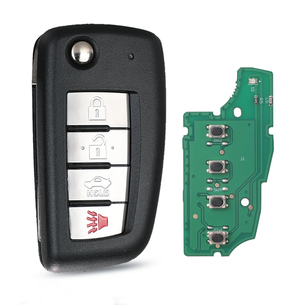 Kunci Mobil Lipat Modifikasi 433/315Mhz Untuk Nissan Qashqai Tiida Sunny Murano Sylphy X-Trail March Juke Sentra Quest