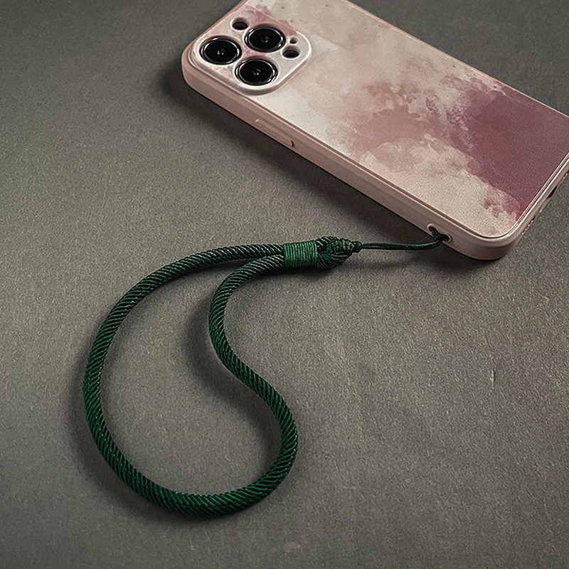 Handy-Lanyard, kurzes Handgelenksband, verstärkt, farblich passend, handgewebter Anhänger, Damen- und Herren-Accessoire, Anti-Verlust-Lanyard – Detail 5