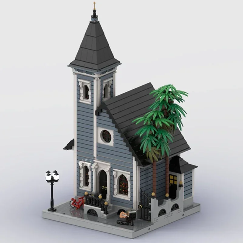 

Medieval Street View Model Moc Building Bricks New Orleans Church Technology Modular Blocks Gift Christmas Toy DIY Sets Assembly