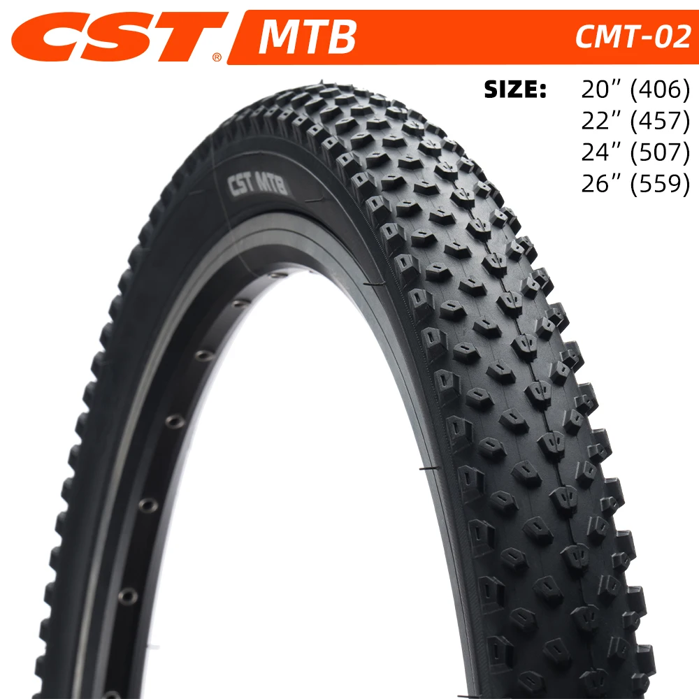 

Велосипедная шина CST CMT-02 для детских и горных велосипедов, размеры 20, 22, 24, 26 дюймов (20x1.95, 22x1.95, 24x1.95, 26x1.95)
