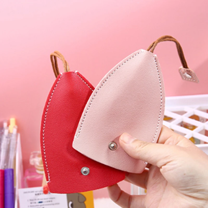 Bonito PU Leather Keychain Pouch, Criativo puxe a chave da manga, Suporte do caso chave do carro, Organizador de grande capacidade