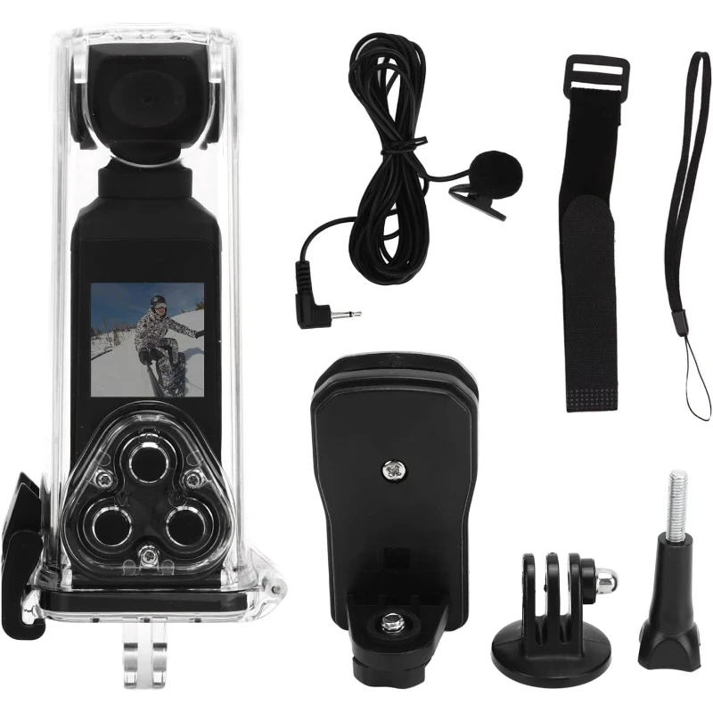 

WOOJACK Action Camera, 5K HD 16MP Rotatable Small Camcorder, Sport Cam with 64G TFcard, for Outdoor Riding Diving Shooting