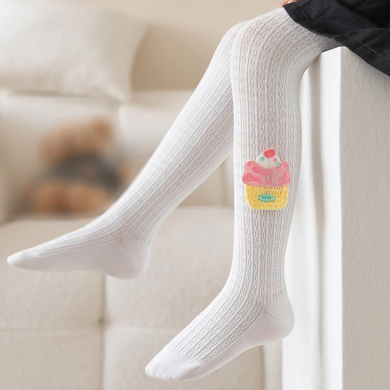 Children'S Bottom Pants Cartoon Cake Pattern Leggings Girl Wearing Pantyhose  Kids Stocking Baby Casual Princess Socks Jumpsuit image 2