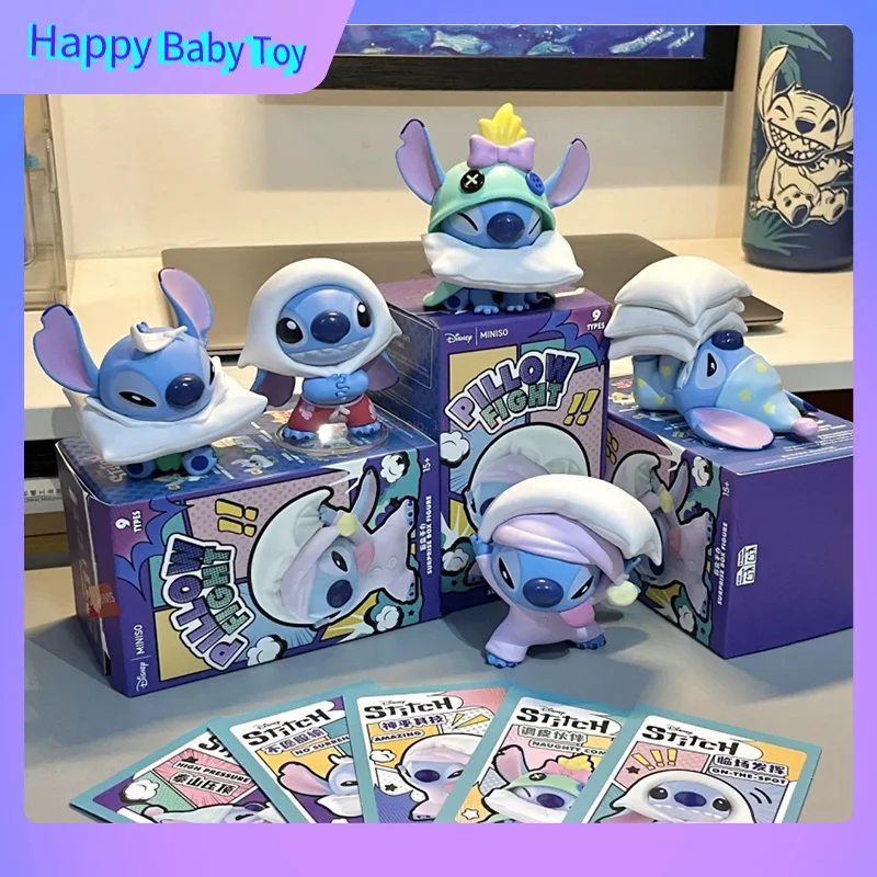 

100%Genuine Disney Stitch Blind Box Pillow Wars Series Anime Action Figure Cute Doll Desktop Ornament Collection Birthday Gifts