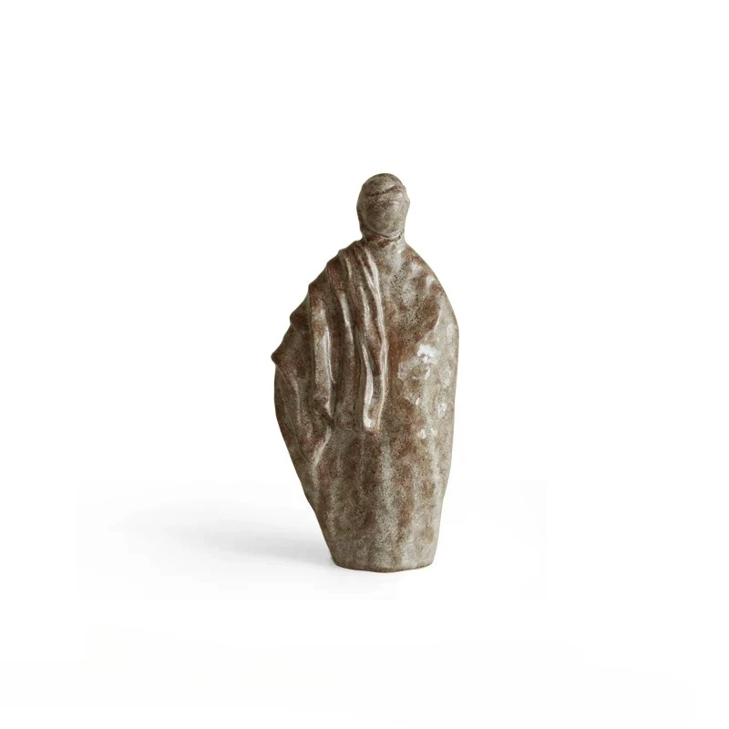 Nordic Retro Ceramics Zen Sculpture Ornaments Living Room Bedroom Entrance Desktop Character Furnishings Crafts Christmas Gifts