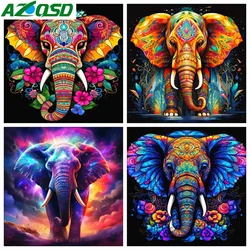 AZQSD Diamond Painting Kit Elephant Gift Picture Of Rhinestones 5d DIY Cross Stitch Embroidery Animal Flower Gift Home Decor
