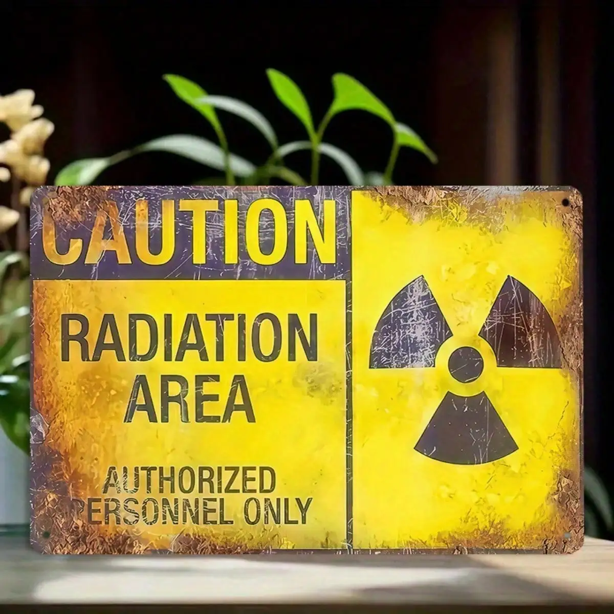 1 قطعة علامة القصدير الحذر منطقة الإشعاع-المرآب/كهف الرجل ، الصناعية الرجعية ، 8x12 بوصة/20x30 سم #2