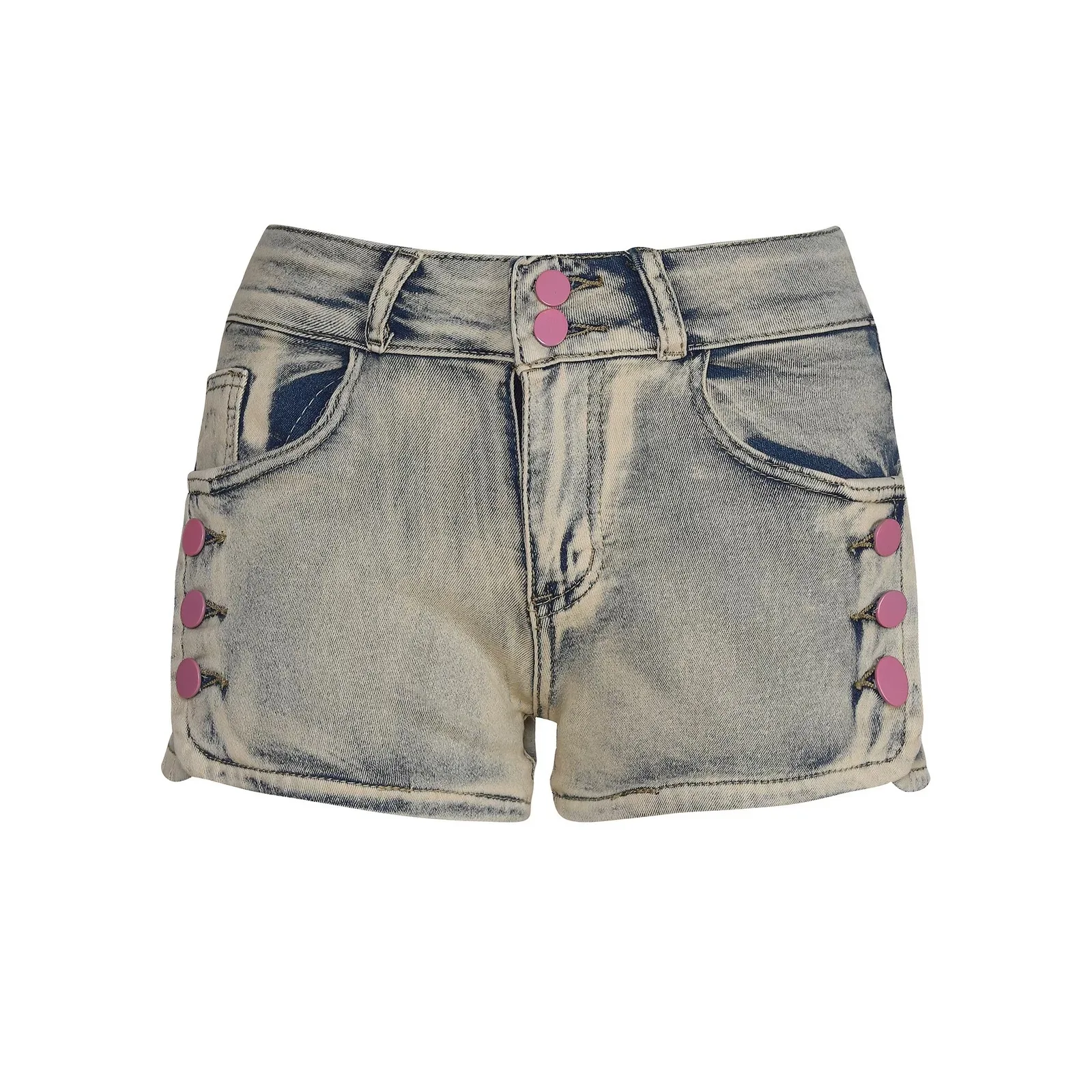 Spring and summer new American retro spicy girl low waist denim shorts