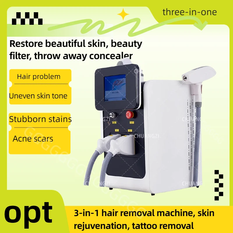 

Ipl nd yag 3in1 Laser hair removal Machines Professional Pico Q-Switch OPT Laser epilator Spot wrinkle remove red blood Machine