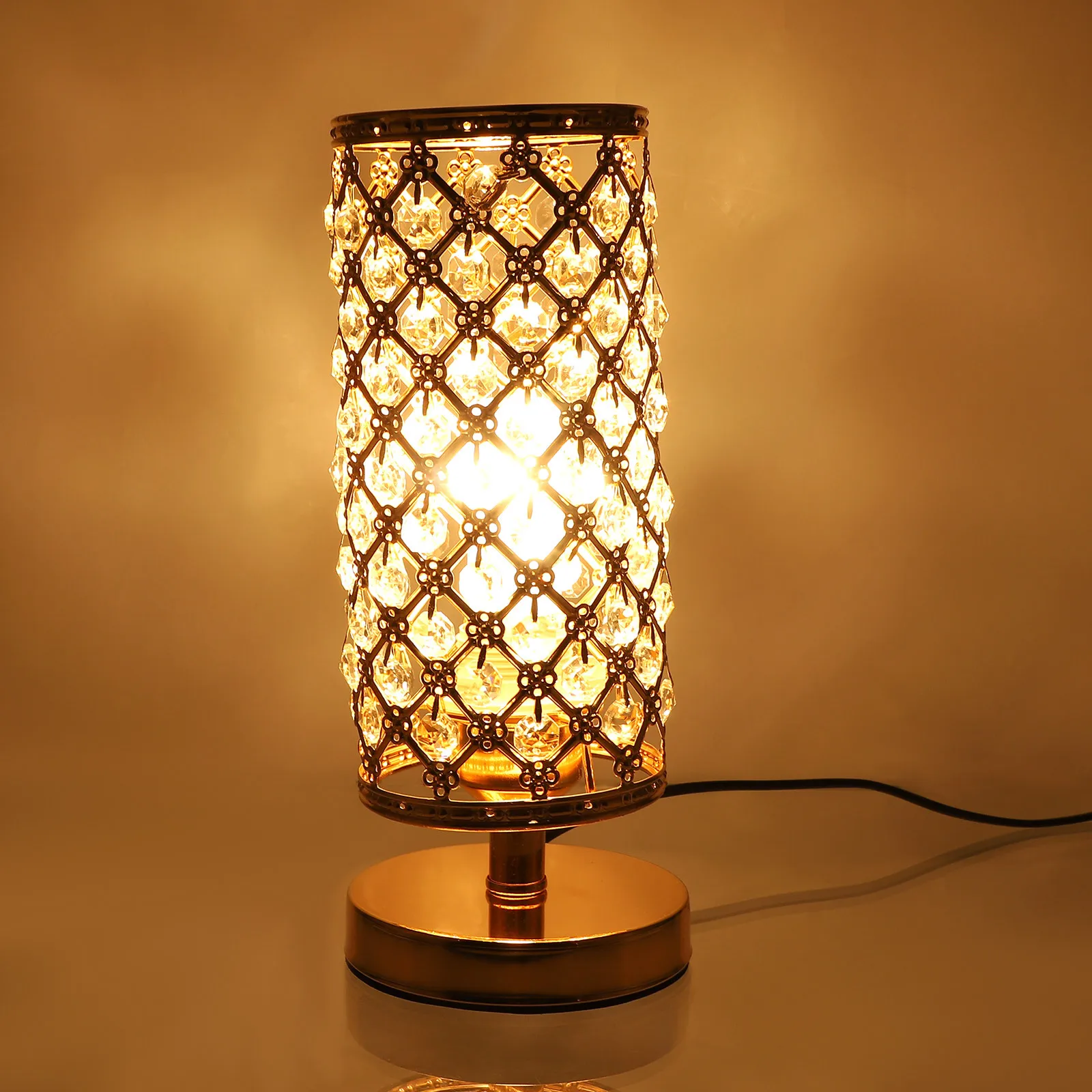 

1pc Decorative Table Lamp Crystal Atmosphere Light Indoor Use For Home Bedroom Living Room Desktop Small Night Light Unique