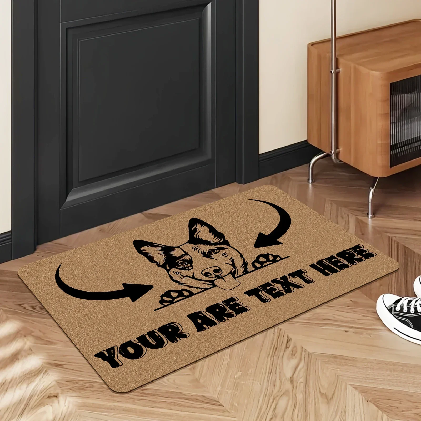 Personalized Custom Dog Welcome Mat with Pet's Photo Logo Name Unique Customizable Doormat Hallway Doorway Home Decor Pet Lovers