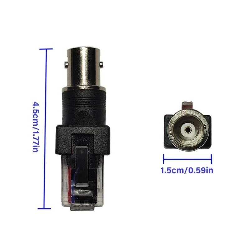 BNC to RJ45 Adapter BNC Female to RJ45 Male Connectors for Coaxial Cable Testing