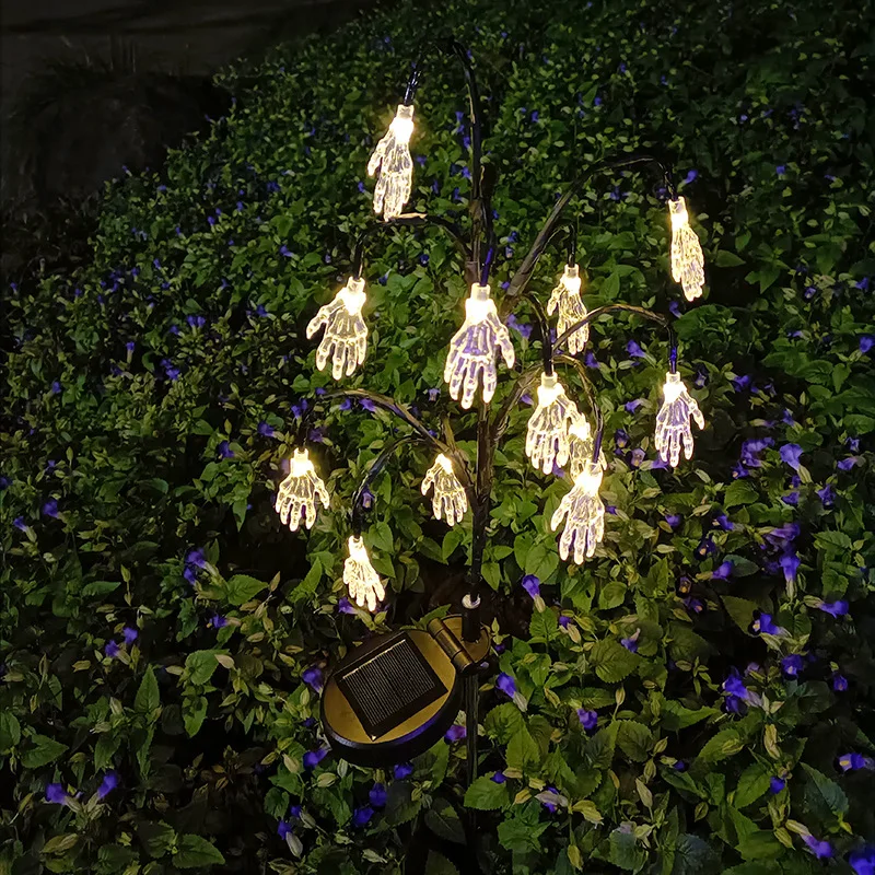 Lampu tenaga Surya ตกแต่งฮาโลวีนฟักทองกลางแจ้งสวนหลอดไฟ LED, โคมไฟคริสมาสต์กิ่งก้านกันน้ำ183ระเบียง