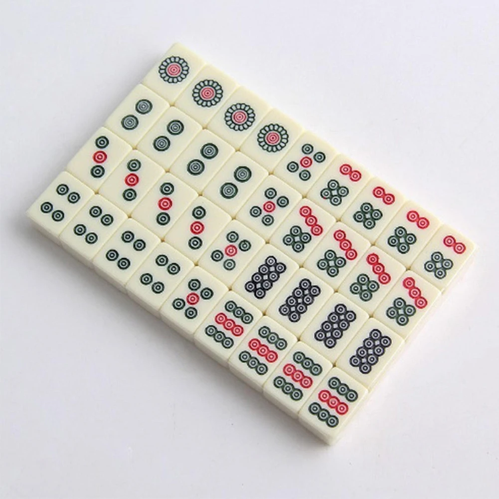 15mm Chinese Traditional Mahjong Games with Dices&Carrying Case Mini Mahjong Set for Travel Family Leisure Time Table Games