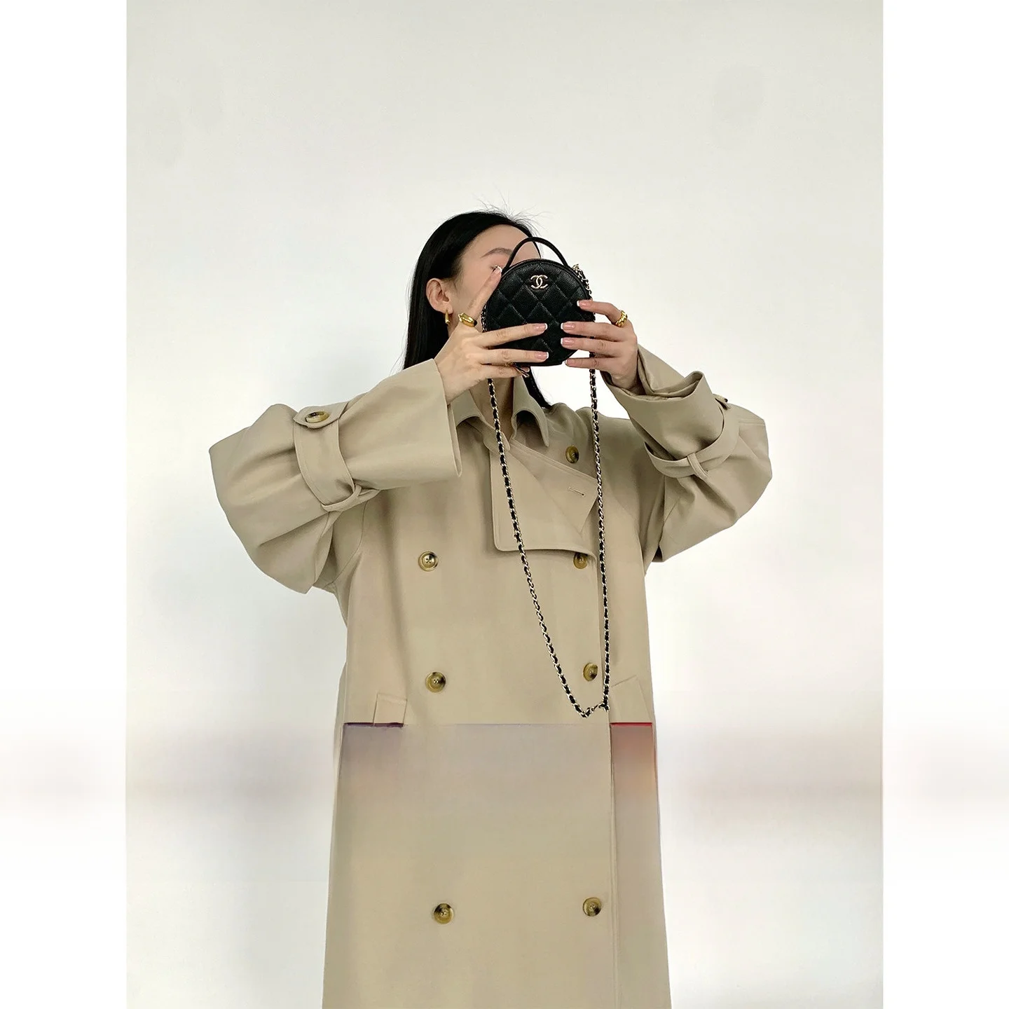 

eGuYue Edinburgh Stroll Lazy Sle Long Coat Jaet Women's Spring Autumn 2023 New Cotton Polyester Casual Coat