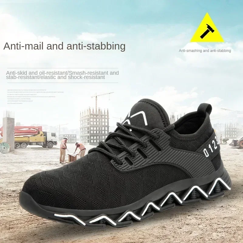

DurableOne Piece Of Anti Smashing And Anti Piercing Flying Fabric Safety Shoes Steel Toe Protective Shoes Shipped On Behalf Of O
