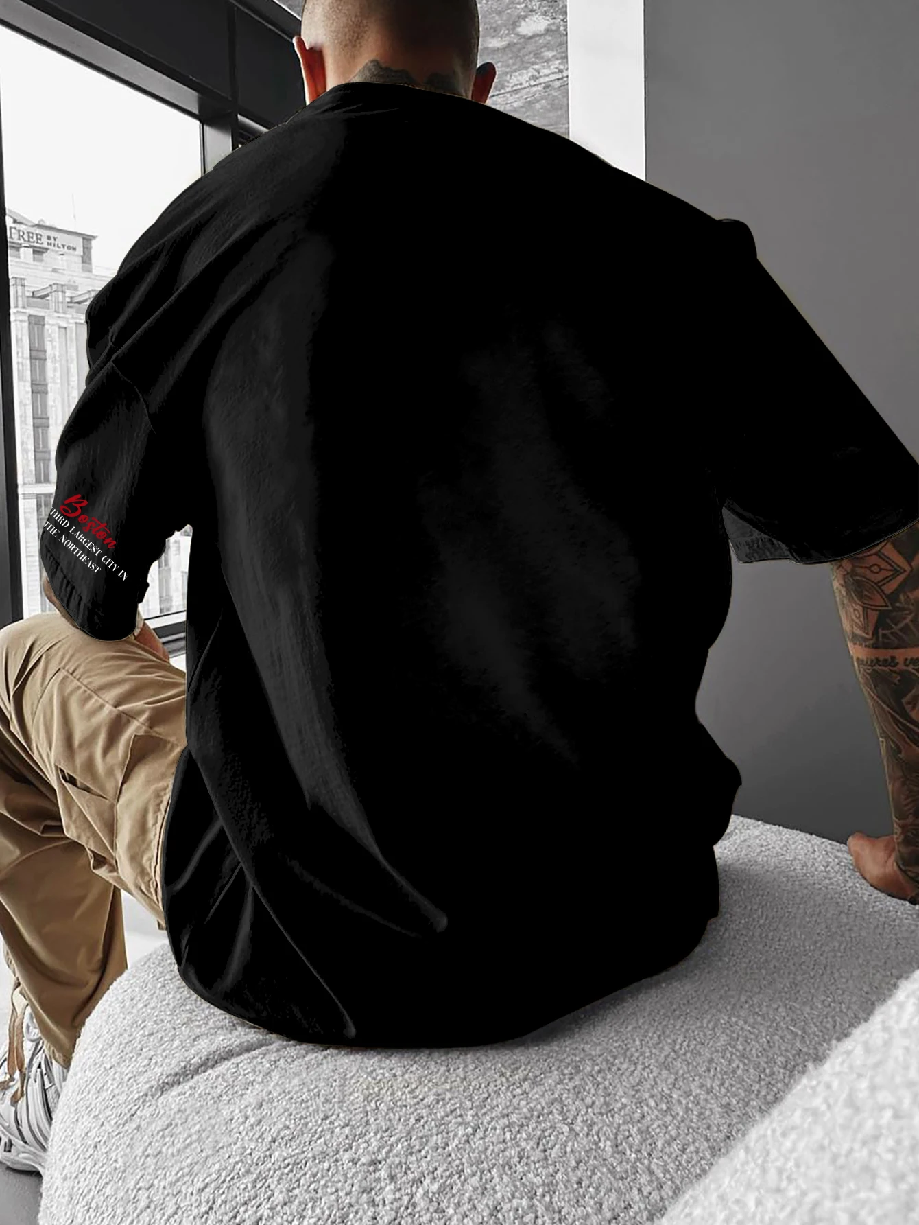 Men's Boston 23 Sport Graphic Print T-shirt Oversized 100% Polyester Streetwear Short Sleeve Tops S-XXL