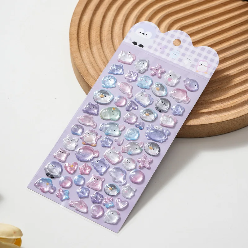 3D Stereo Reward Stickers for Kids, Cartoon Toy Decals, 3D Embossed Crystal Stickers for Phone Case Decoration